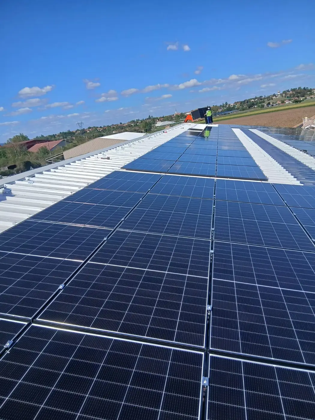 Pose des modules en toiture